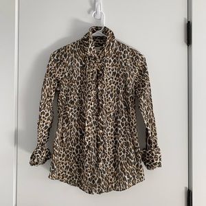 Cheetah Print J.Crew ‘The Perfect Shirt’ Button-down Leopard Top Sz. 2